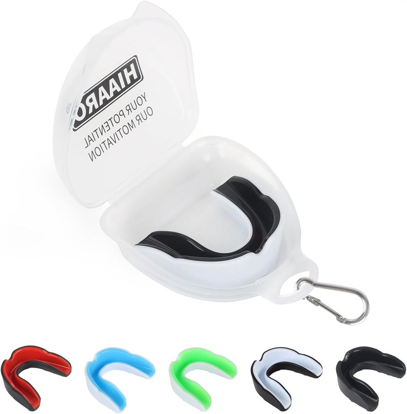 HIAARO 6 Pack Sports Mouthguard, Kids & Youth Mouth Guard with Case for Boxing, MMA, Hockey, Soccer, Basketball, Size M - Image 1